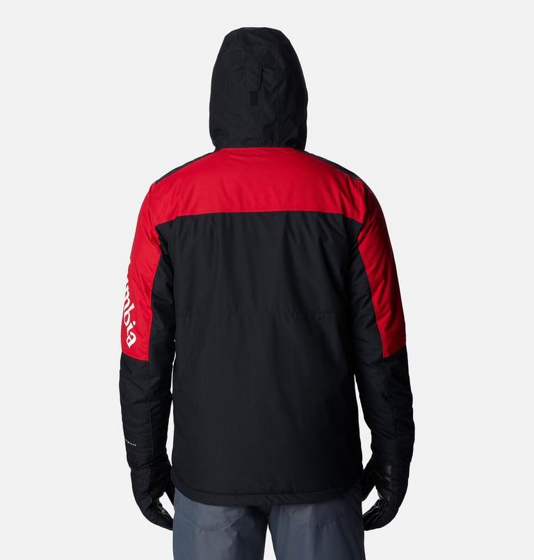 Men's Timberturner II Waterproof Ski Jacket, Color: Mountain Red, Black, image 2
