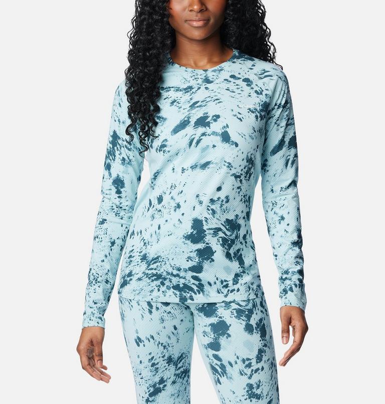 Women's Omni-Heat Infinity Knit Baselayer Crew, Color: Aqua Haze Flurries, image 1
