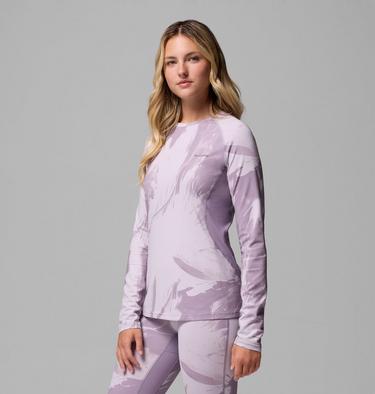 Women's Omni-Heat Infinity Knit Baselayer Crew, Color: Shale Purple Snowflight Tonal, image 4