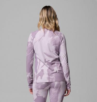 Women's Omni-Heat Infinity Knit Baselayer Crew, Color: Shale Purple Snowflight Tonal, image 3