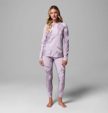 Women's Omni-Heat Infinity Knit Baselayer Crew, Color: Shale Purple Snowflight Tonal, image 2