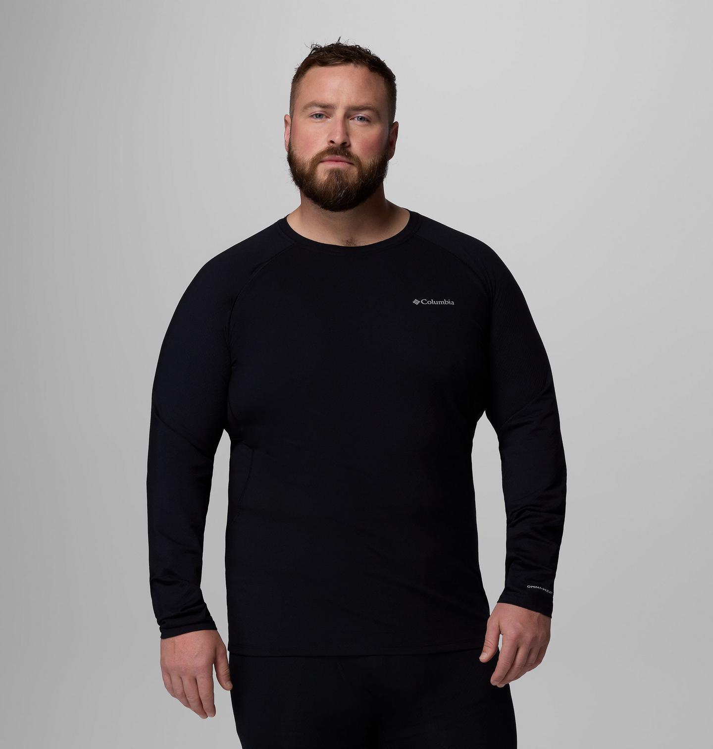 Мужская рубашка Columbia Omni-Heat Infinity Knit Long Sleeve Crew Shirt - Big, цвет: Чёрный — фото 1