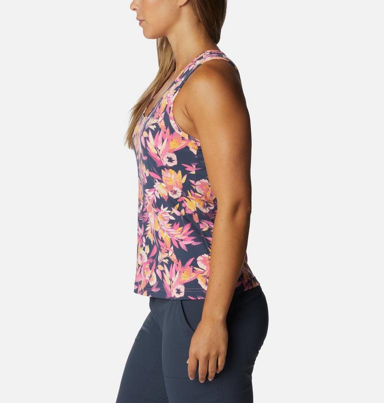 Women's Hike Performance Tank, Color: Wild Geranium Wisterian, White Logo, image 3