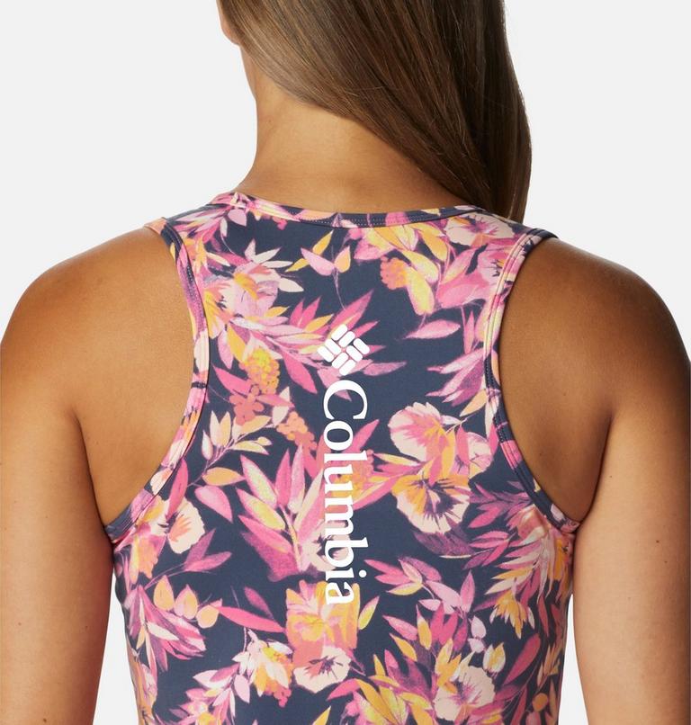 Women's Hike Performance Tank, Color: Wild Geranium Wisterian, White Logo, image 5