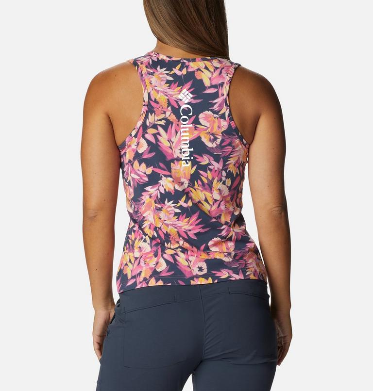 Women's Hike Performance Tank, Color: Wild Geranium Wisterian, White Logo, image 2