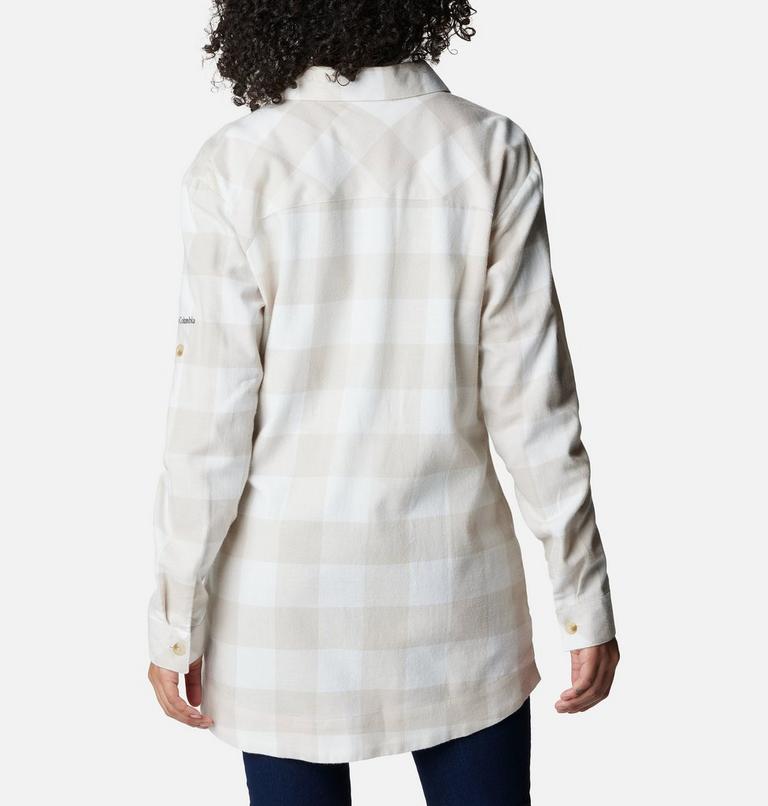 Women's Holly Hideaway Flannel Shirt, Color: Sea Salt Buffalo Check, image 2