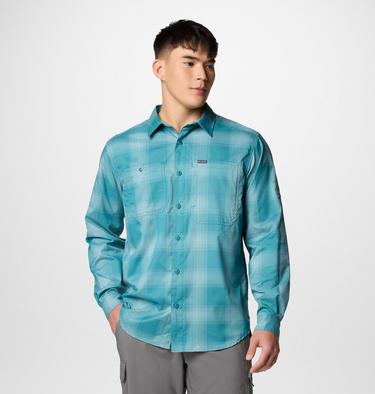 Men's Silver Ridge Utility Lite Plaid Shirt, Color: River Blue Large Blur Check, image 3