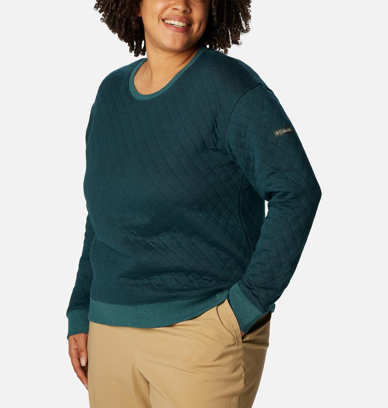 Women's Columbia Lodge™ Quilted Crew Sweatshirt - Plus Size 5