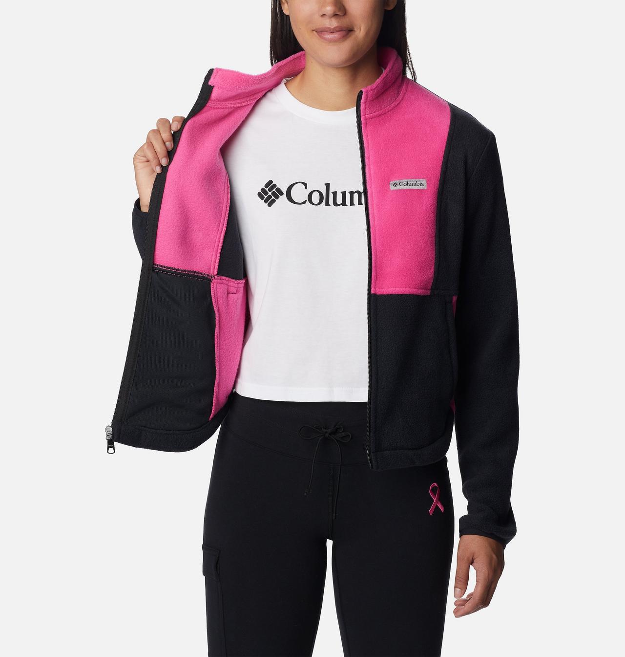 Women's Tested Tough In Pink™ Colorblock Full Zip Fleece Jacket 5