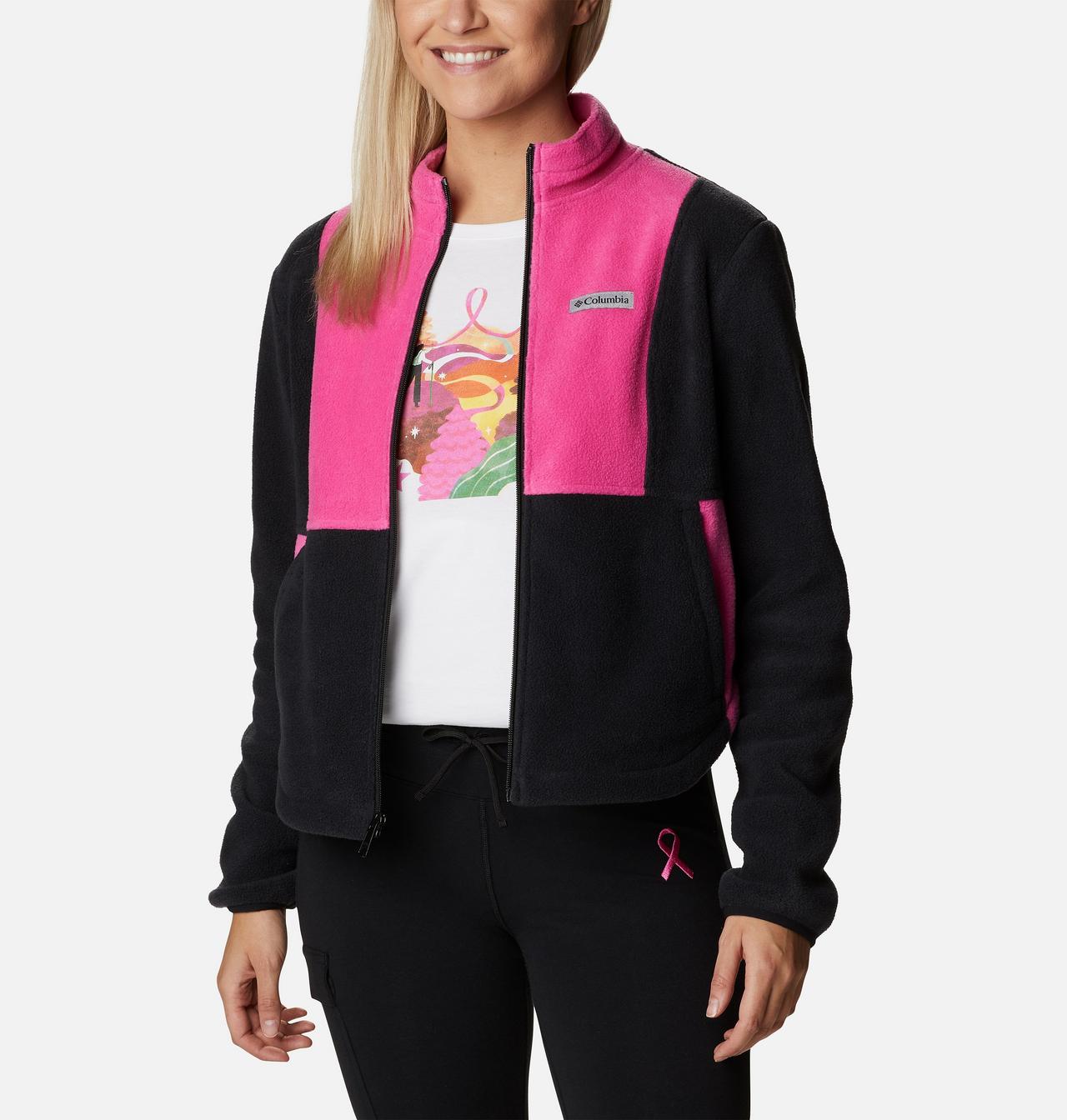 Women's Tested Tough In Pink™ Colorblock Full Zip Fleece Jacket 7