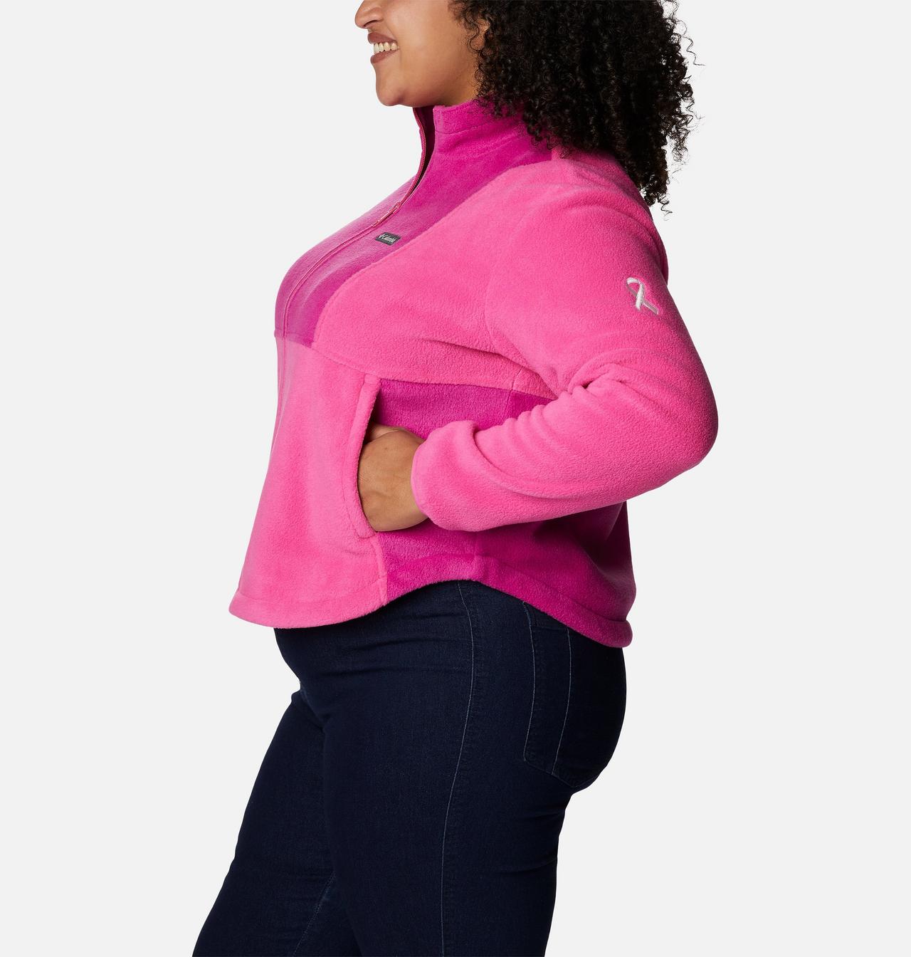 Women's Tested Tough In Pink™ Colorblock Full Zip Fleece Jacket - Plus Size 3