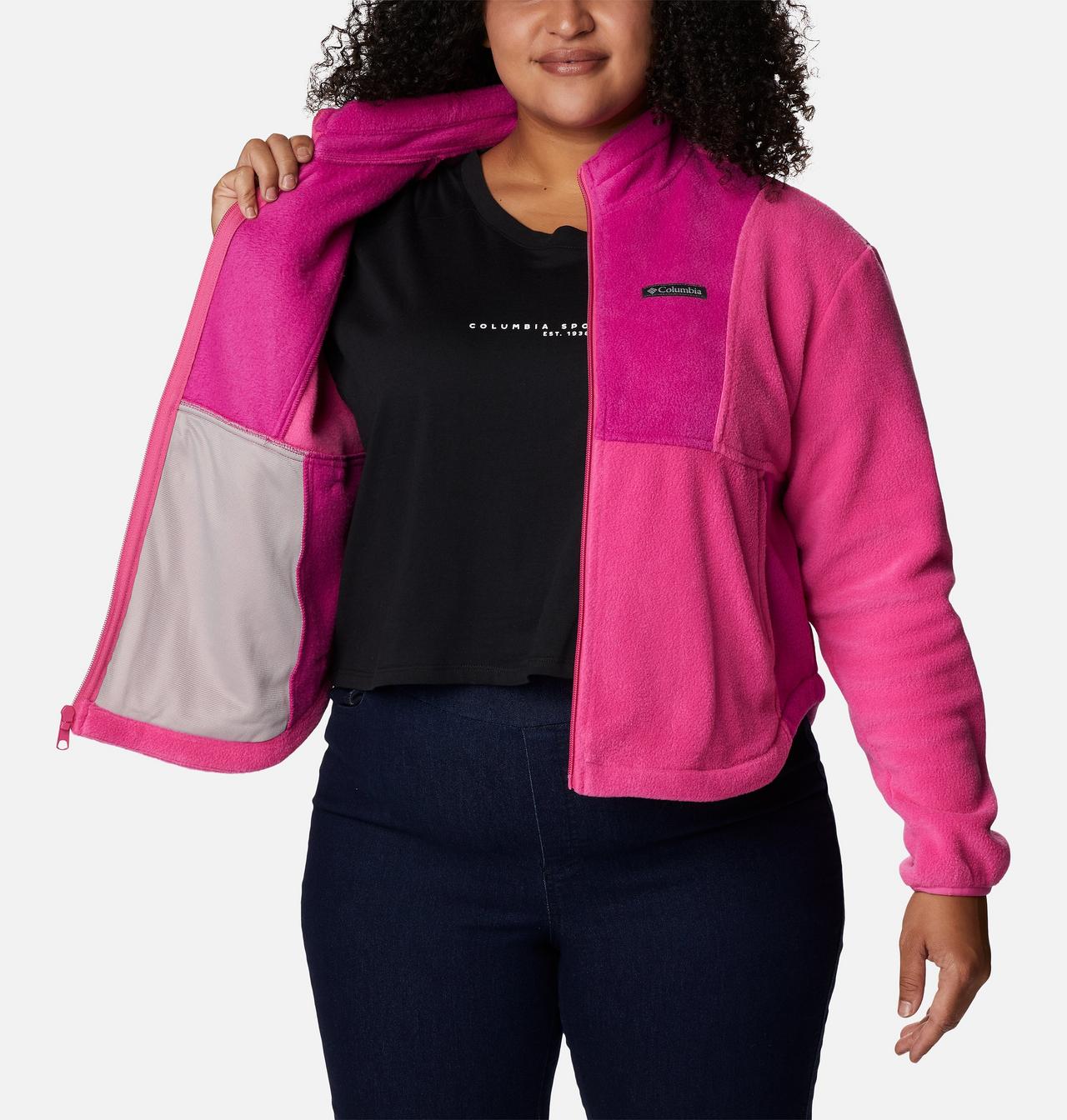 Women's Tested Tough In Pink™ Colorblock Full Zip Fleece Jacket - Plus Size 5
