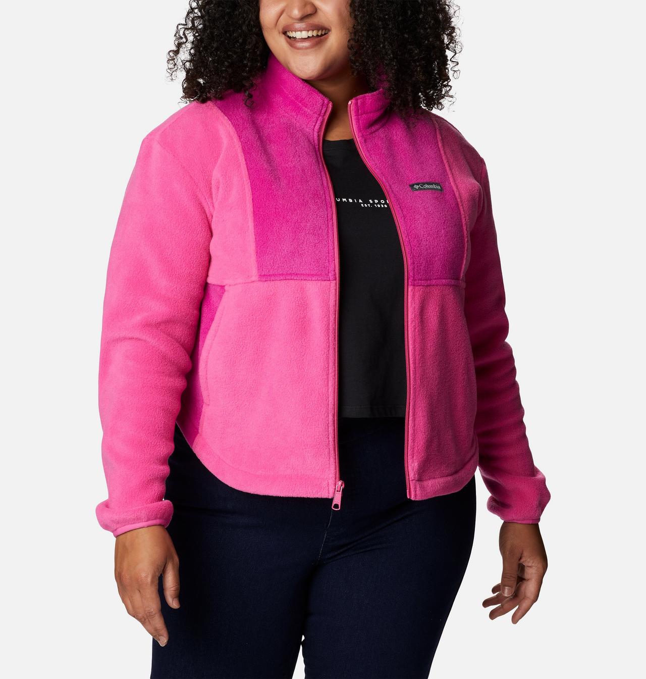 Women's Tested Tough In Pink™ Colorblock Full Zip Fleece Jacket - Plus Size 6