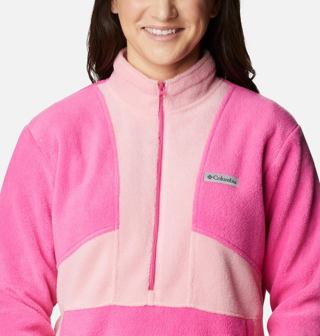 Women's Tested Tough In Pink™ Colorblock Half Zip Fleece Pullover 4