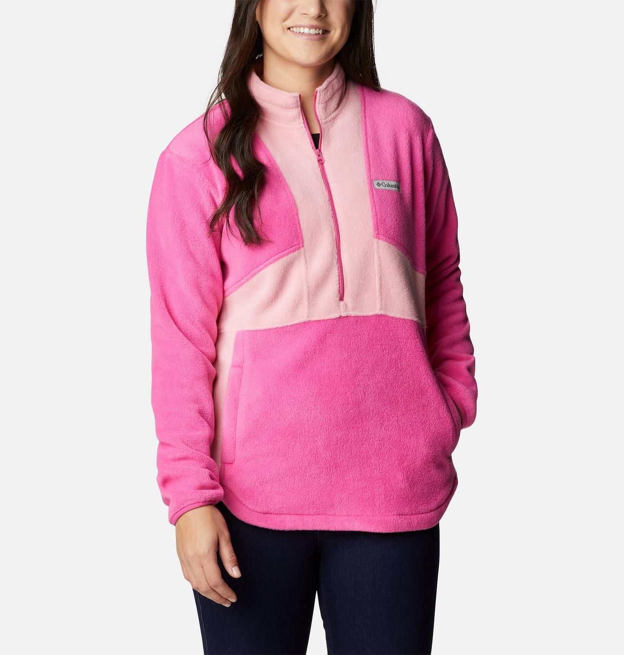 Women's Tested Tough In Pink™ Colorblock Half Zip Fleece Pullover 6