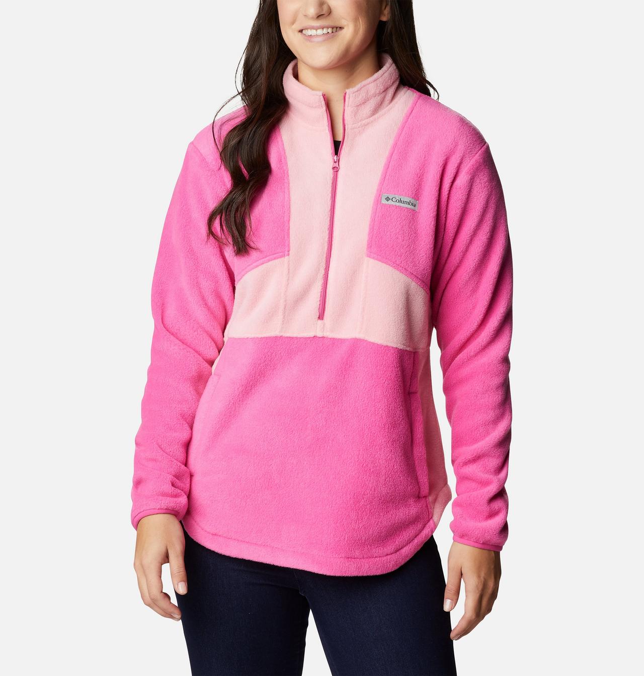 Women's Tested Tough In Pink™ Colorblock Half Zip Fleece Pullover 1