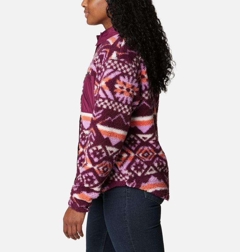 Women's West Bend Fleece Shirt Jacket, Color: Marionberry Checkered Peaks, image 3