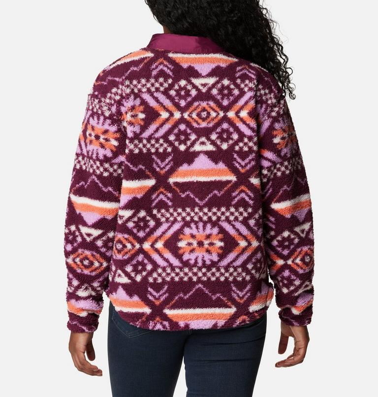 Women's West Bend Fleece Shirt Jacket, Color: Marionberry Checkered Peaks, image 2