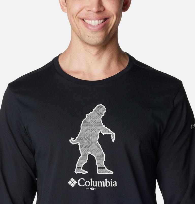 Men's CSC Seasonal Logo Long Sleeve Organic Cotton T-Shirt, Color: Black, Sasquatch Graphic, image 4