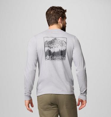 Men's CSC Seasonal Logo Long Sleeve Organic Cotton T-Shirt, Color: Columbia Grey Hthr, Meadowland, image 9