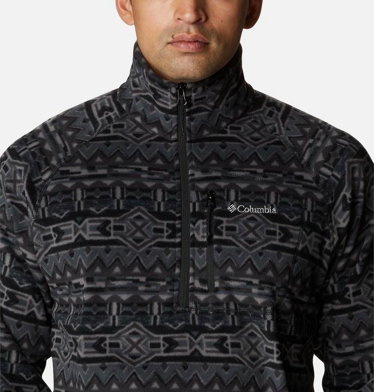 Men's Fast Trek Printed Half Zip Fleece, Color: Black 80s Stripe Print, image 4