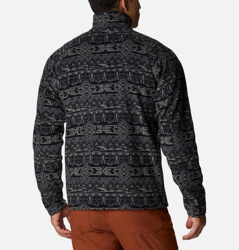 Men's Fast Trek Printed Half Zip Fleece, Color: Black 80s Stripe Print, image 2