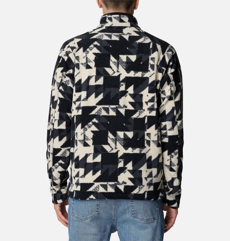 Men's Fast Trek Printed Half Zip Fleece, Color: Black Quilted Print, image 2