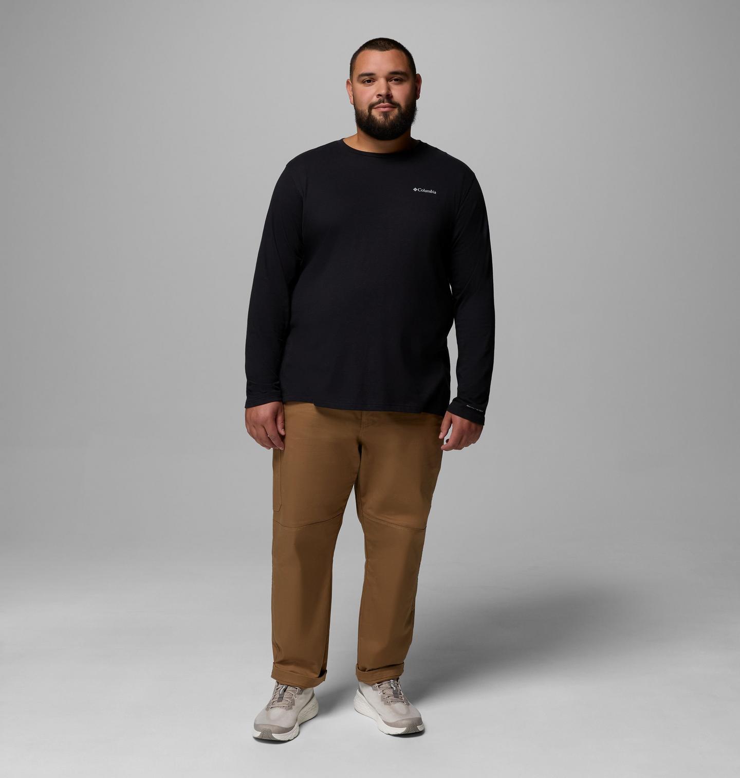 Мужская рубашка Columbia Thistletown Hills Long Sleeve Crew Shirt - Big, цвет: Чёрный — фото 2