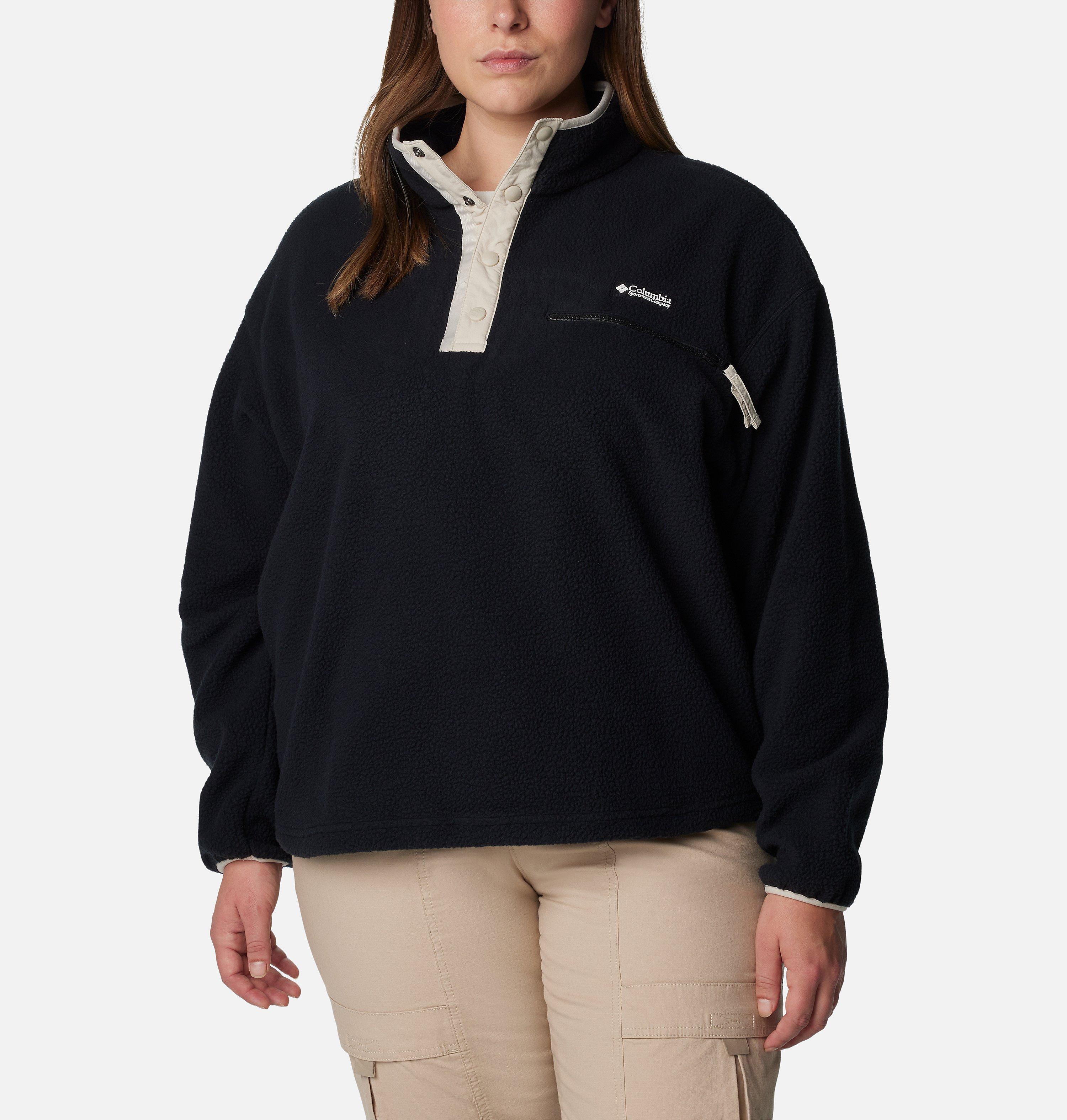 Women's Helvetia Cropped Half Snap Fleece Pullover - Plus Size 1