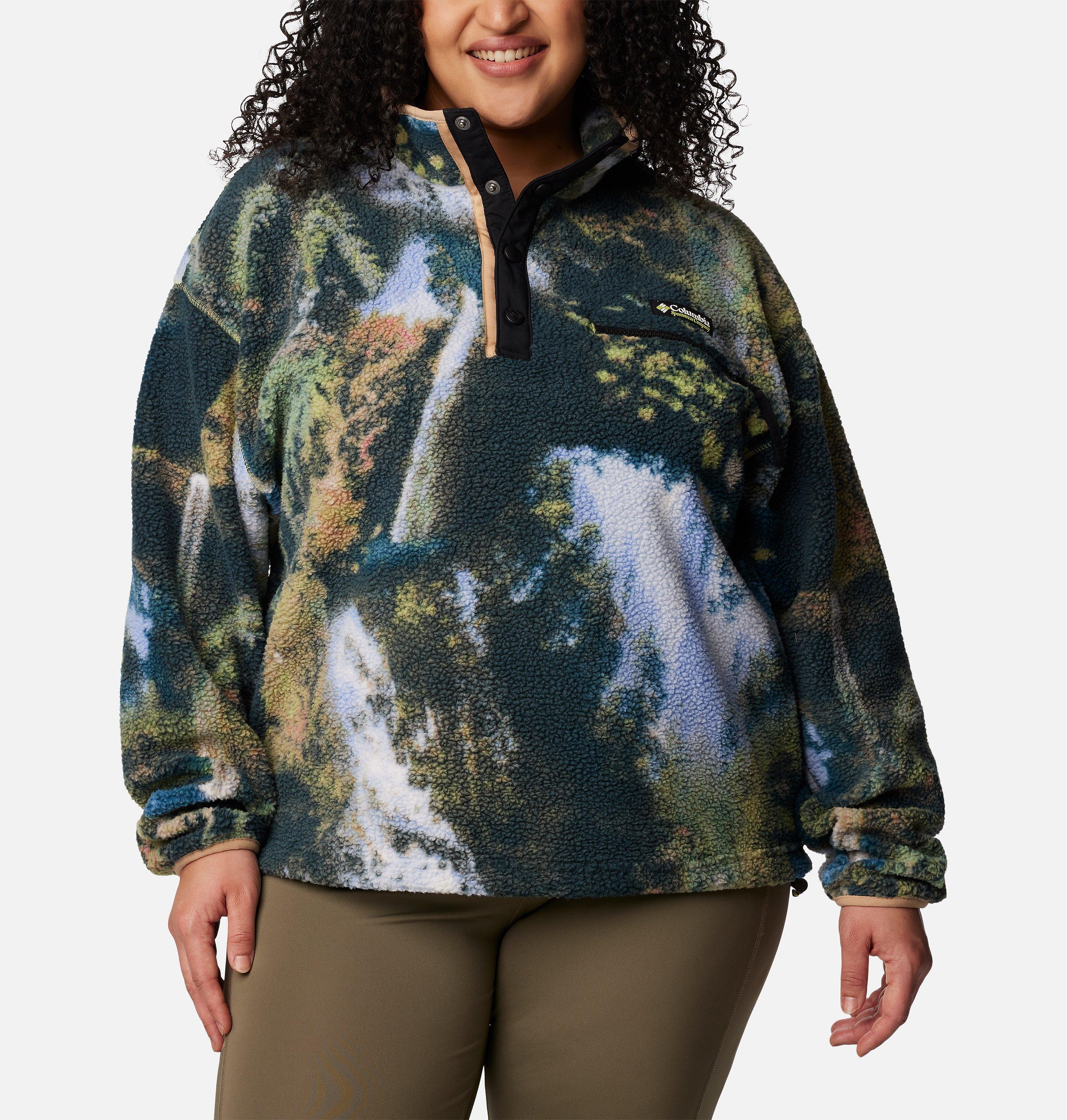 Women's Helvetia Cropped Half Snap Fleece Pullover - Plus Size 1