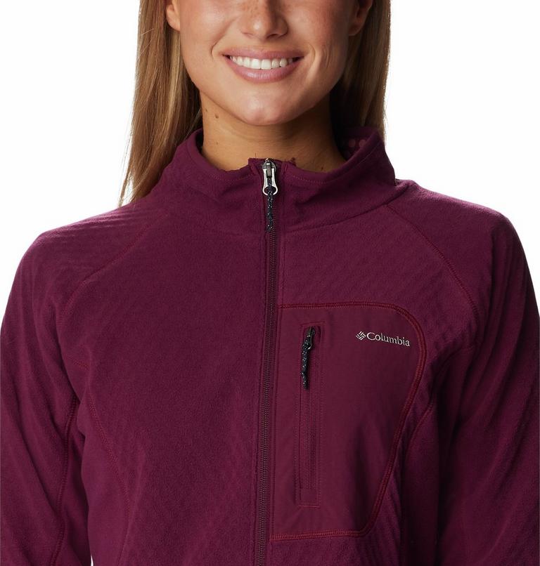 Women's W Outdoor Tracks Technical Fleece Jacket, Color: Marionberry, Aura, image 4