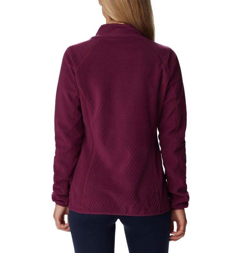 Women's W Outdoor Tracks Technical Fleece Jacket, Color: Marionberry, Aura, image 2