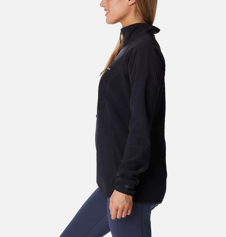 Women's W Outdoor Tracks Half Zip Fleece Technical Pullover, Color: Black, image 3