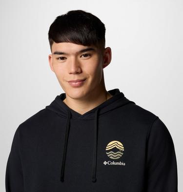 Men's Columbia Trek Graphic Hoodie, Color: Black, Circular Linescape, image 4