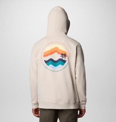 Men's Columbia Trek Graphic Hoodie, Color: Dark Stone, Circular Linescape, image 2