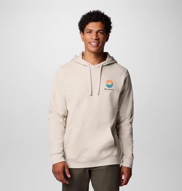 Men's Columbia Trek Graphic Hoodie, Color: Dark Stone, Circular Linescape, image 1