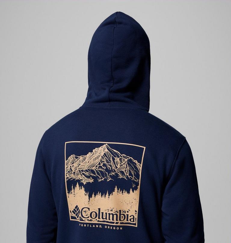 Men's Columbia Trek Graphic Hoodie, Color: Collegiate Navy, Meadowland, image 6