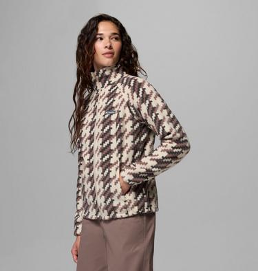 Women's Benton Springs Printed Fleece Jacket, Color: Dark Stone, Twills, image 4