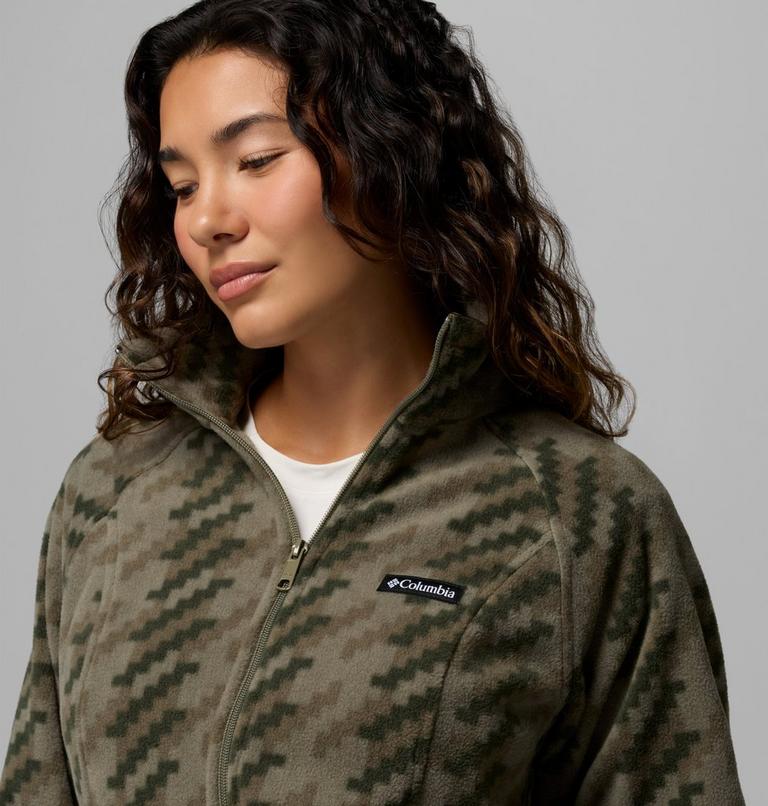 Women's Benton Springs Printed Fleece Jacket, Color: Stone Green, Twills, image 6