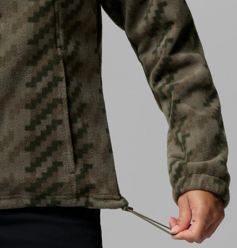 Women's Benton Springs Printed Fleece Jacket, Color: Stone Green, Twills, image 7