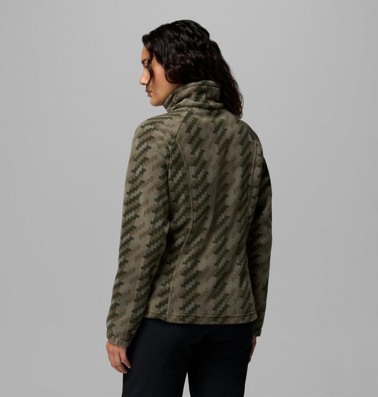 Women's Benton Springs Printed Fleece Jacket, Color: Stone Green, Twills, image 3