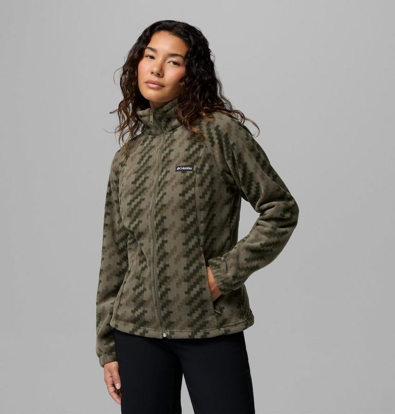 Women's Benton Springs Printed Fleece Jacket, Color: Stone Green, Twills, image 1