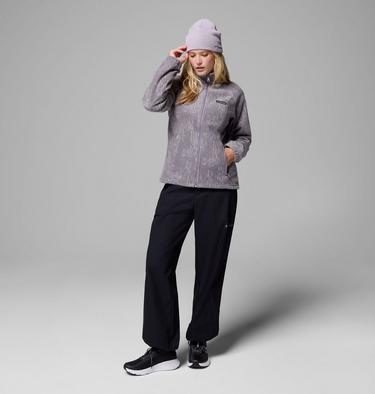 Women's Benton Springs Printed Fleece Jacket, Color: Shale Purple Flowfalls, image 10