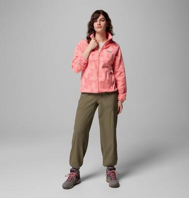 Women's Benton Springs Printed Fleece Jacket, Color: Alpenglow Flowfalls, image 2