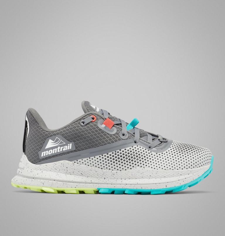 Women's Montrail Trinity FKT Trail Running Shoe, Color: Grey Ice, Bright Aqua, image 1
