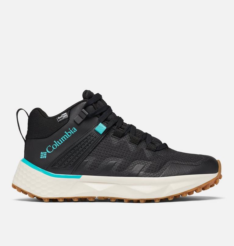 Women's Facet 75 Mid Outdry Waterproof Hiking Shoe, Color: Black, Bright Aqua, image 3