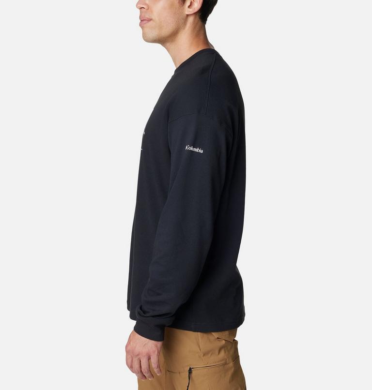 Men's Duxbery Relaxed Long Sleeve T-Shirt, Color: Black, Linear Range Graphic, image 3