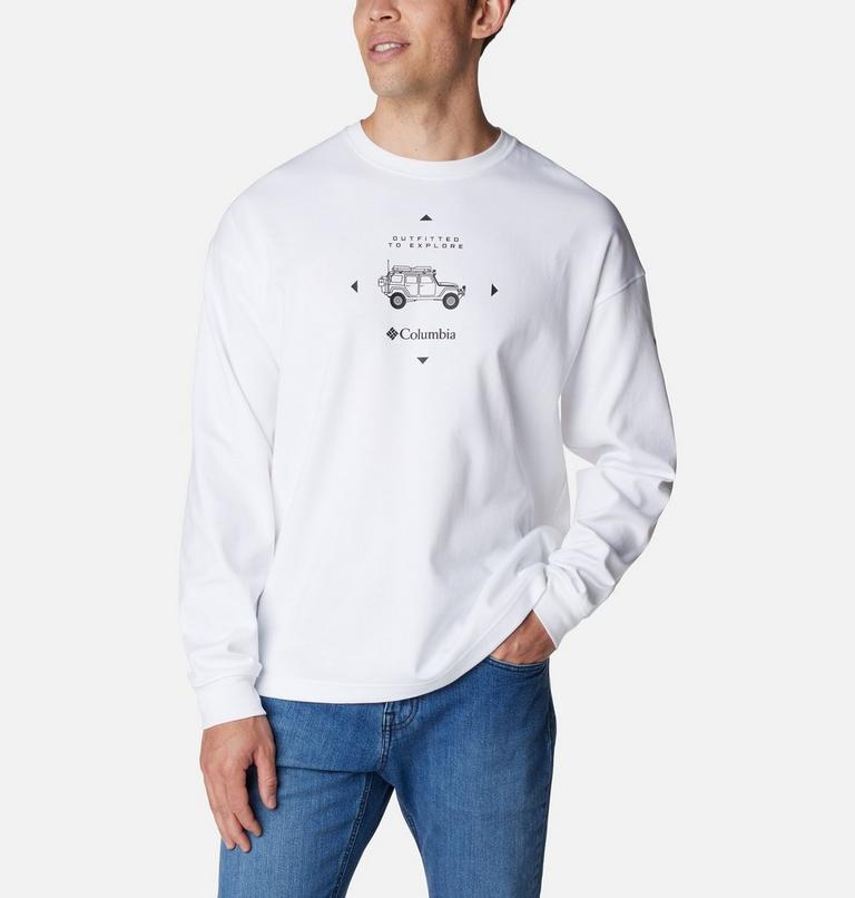 Men's Duxbery Relaxed Long Sleeve T-Shirt, Color: White, Overlander Graphic, image 5