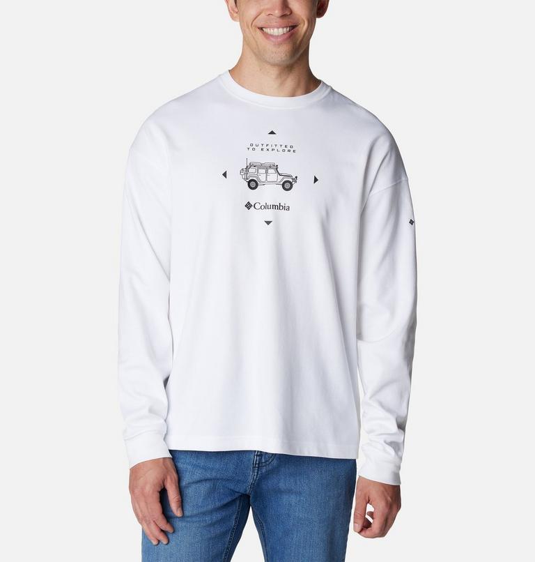 Men's Duxbery Relaxed Long Sleeve T-Shirt, Color: White, Overlander Graphic, image 1