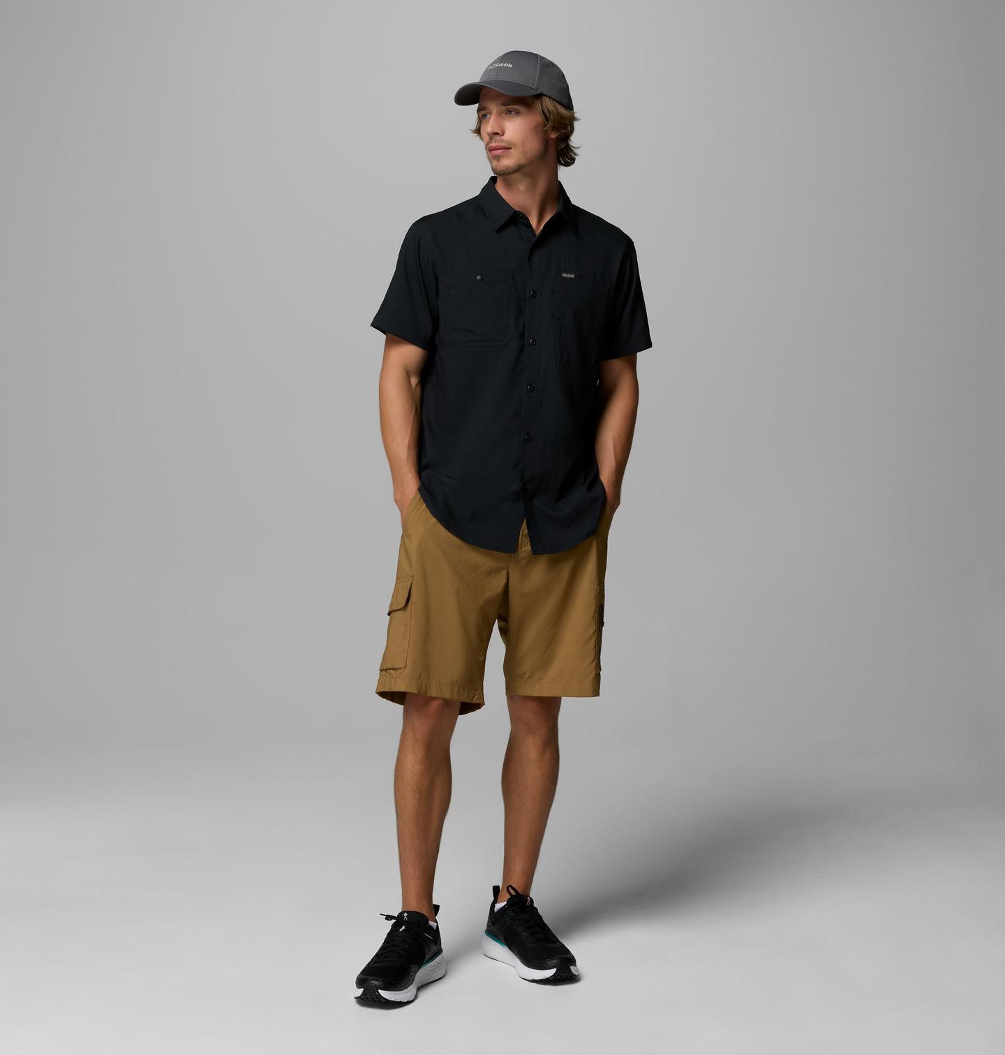 Мужская рубашка Columbia Silver Ridge Utility Lite Short Sleeve, цвет: Чёрный, вариант 1 — фото 2